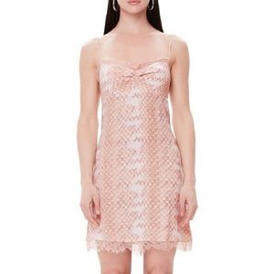 AFRM Kidd Mini Slip Dress - Pastel Pink Snake
